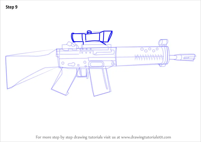 Learn How to Draw SG 552 from Counter Strike (Counter Strike) Step by ...