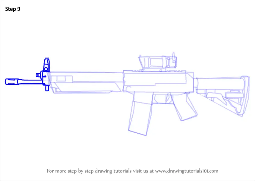 Learn How to Draw SG 553 from Counter Strike (Counter Strike) Step by ...