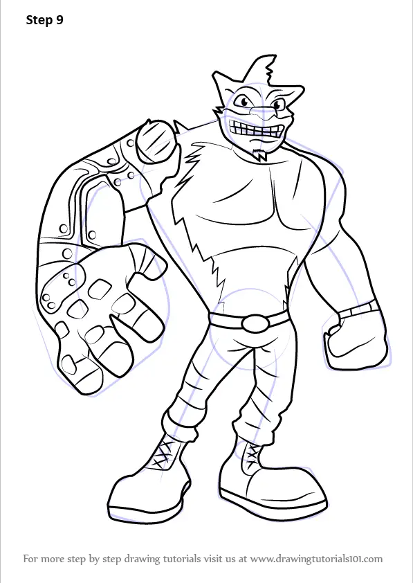 Learn How to Draw Crunch from Crash Bandicoot (Crash Bandicoot) Step by