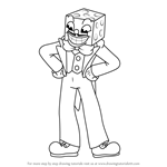 How to Draw King Dice from Cuphead
