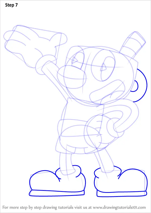 Learn How To Draw Mugman From Cuphead Cuphead Step By Step Drawing