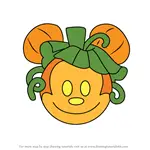 How to Draw Pumpkin Mickey from Disney Emoji Blitz