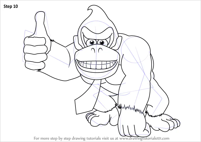 Learn How to Draw Donkey Kong (Donkey Kong) Step by Step Drawing