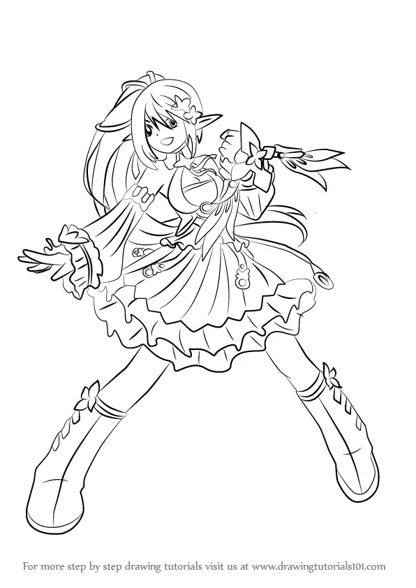 Step by Step How to Draw Rena from Elsword : DrawingTutorials101.com