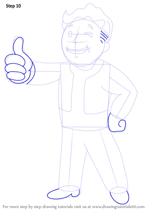 Learn How to Draw Vault Boy from Fallout (Fallout) Step by Step