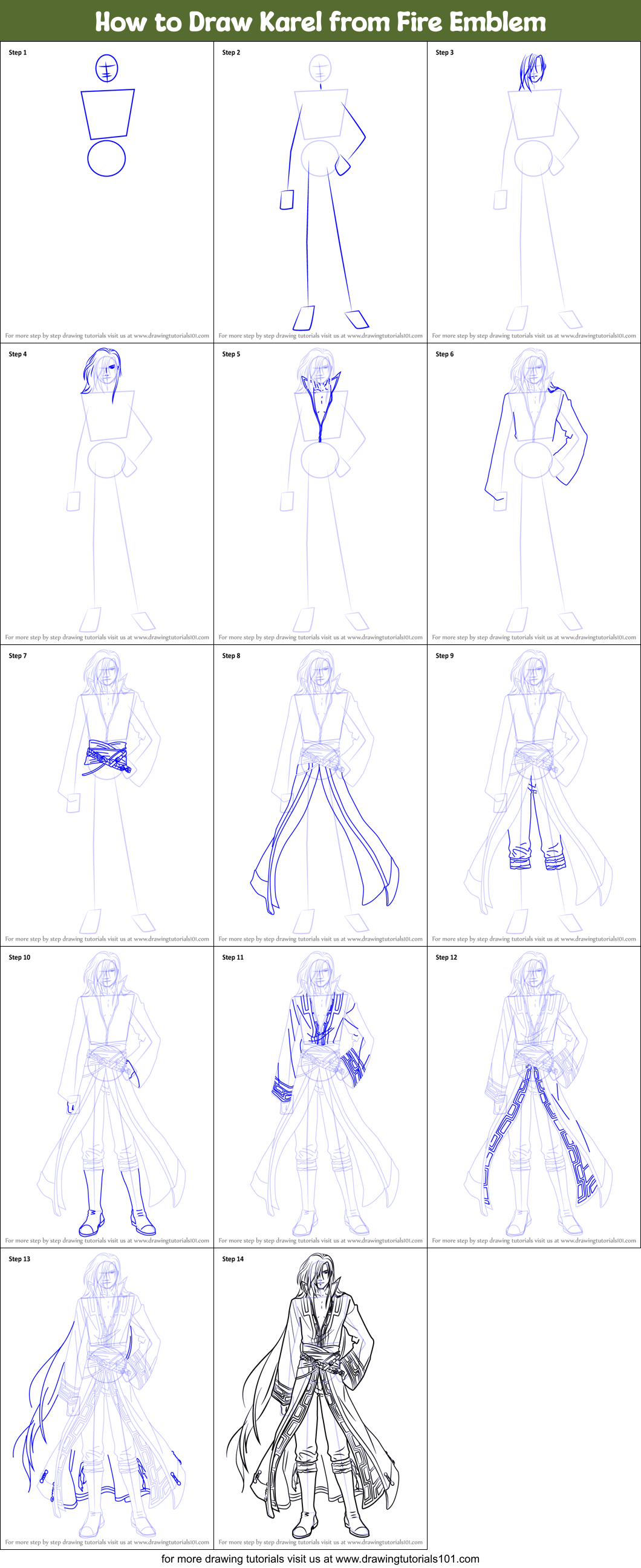 How to Draw Karel from Fire Emblem printable step by step drawing sheet ...