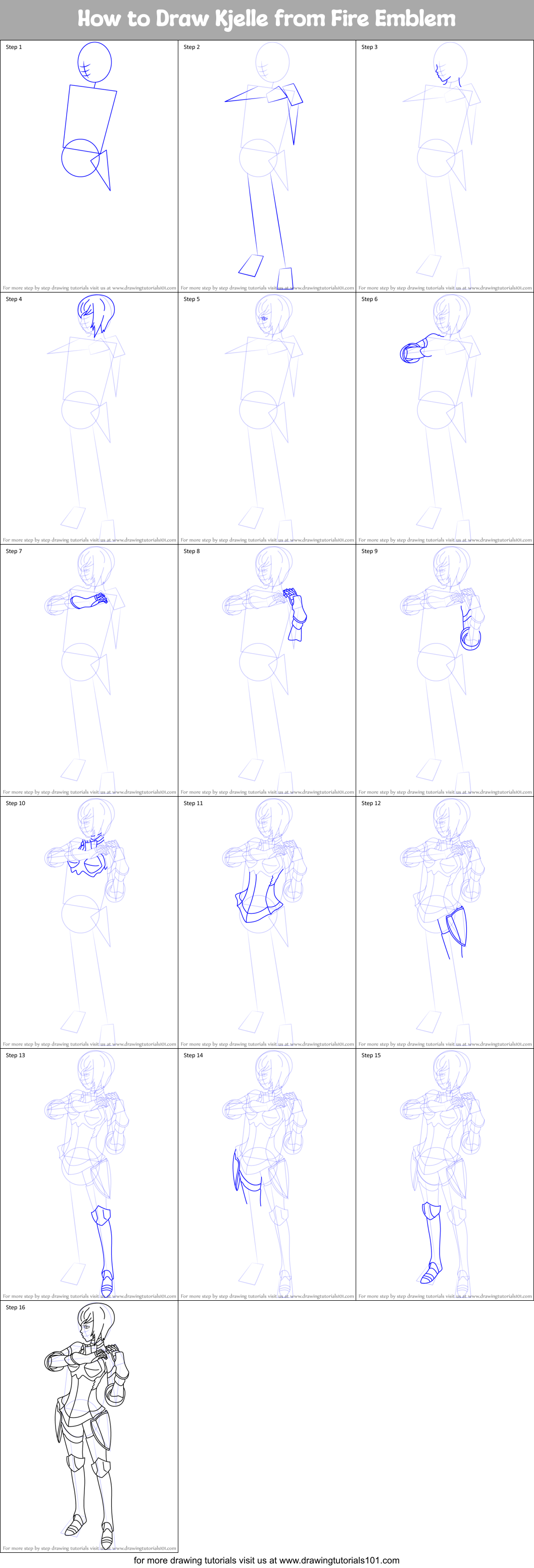 How to Draw Kjelle from Fire Emblem printable step by step drawing ...