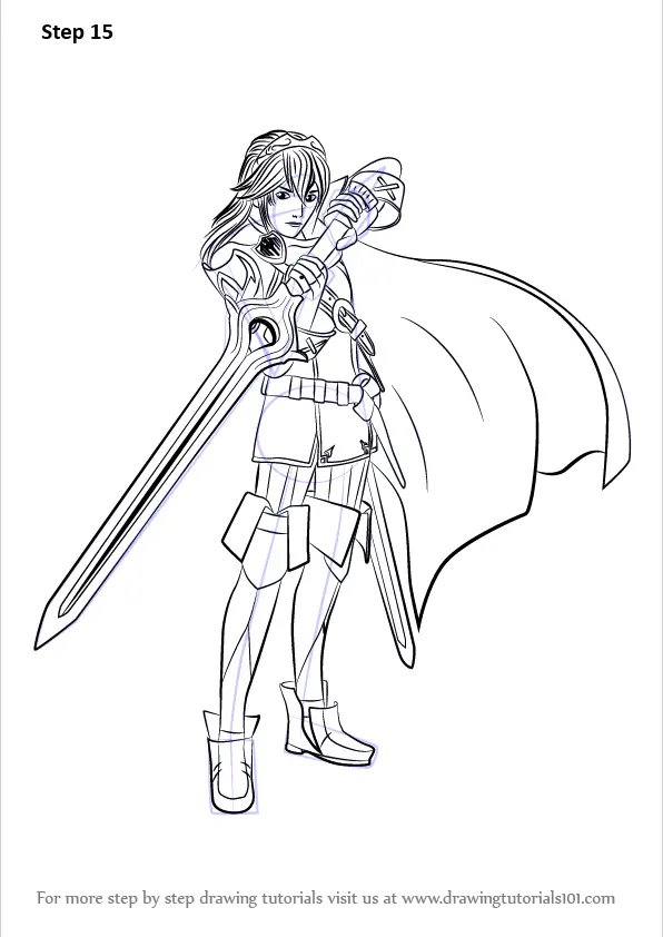 Step By Step How To Draw Lucina From Fire Emblem : DrawingTutorials101.com