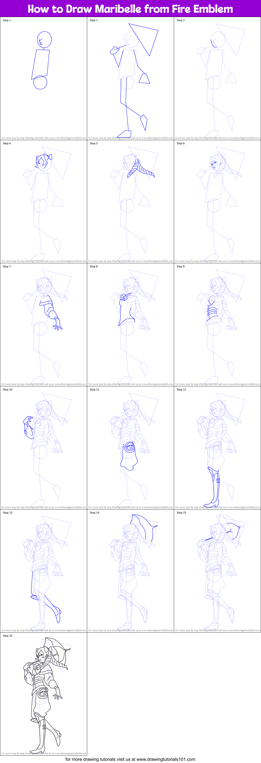 How to Draw Maribelle from Fire Emblem printable step by step drawing ...