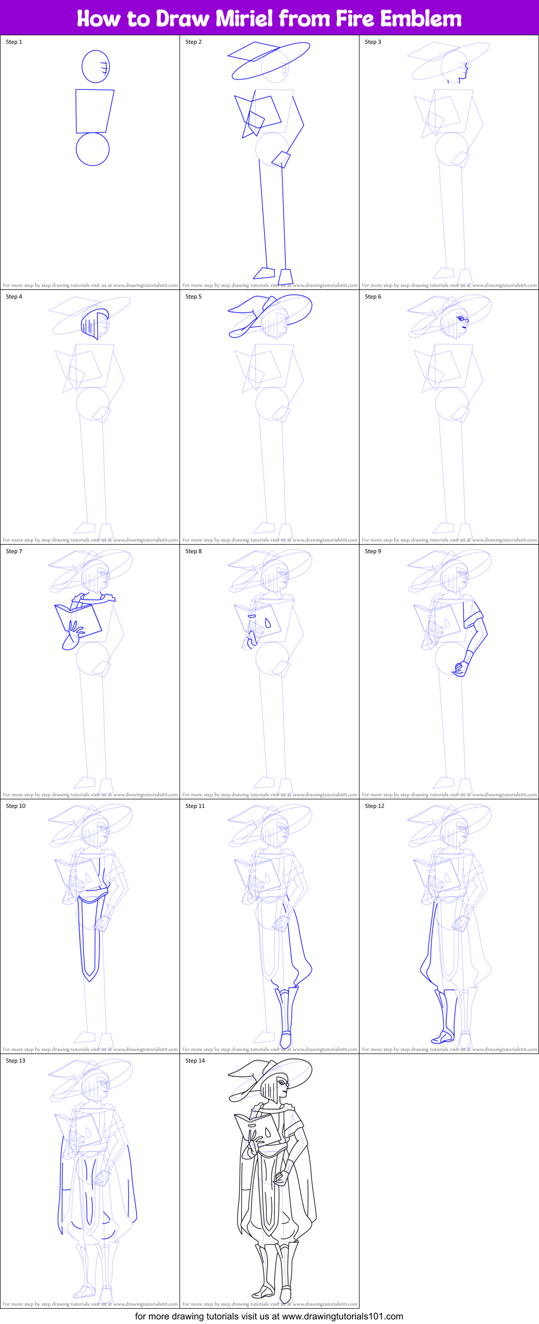 How to Draw Miriel from Fire Emblem printable step by step drawing ...