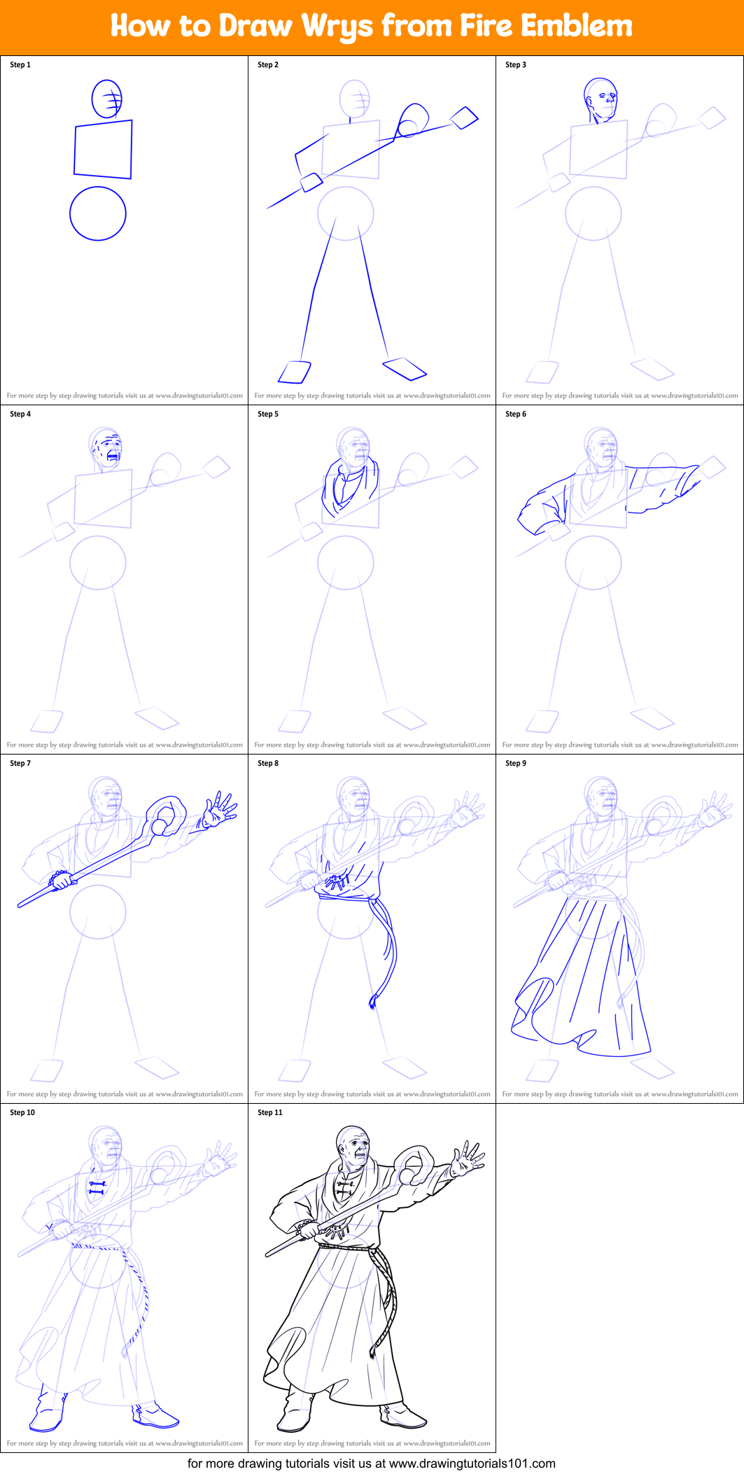 How to Draw Wrys from Fire Emblem printable step by step drawing sheet ...