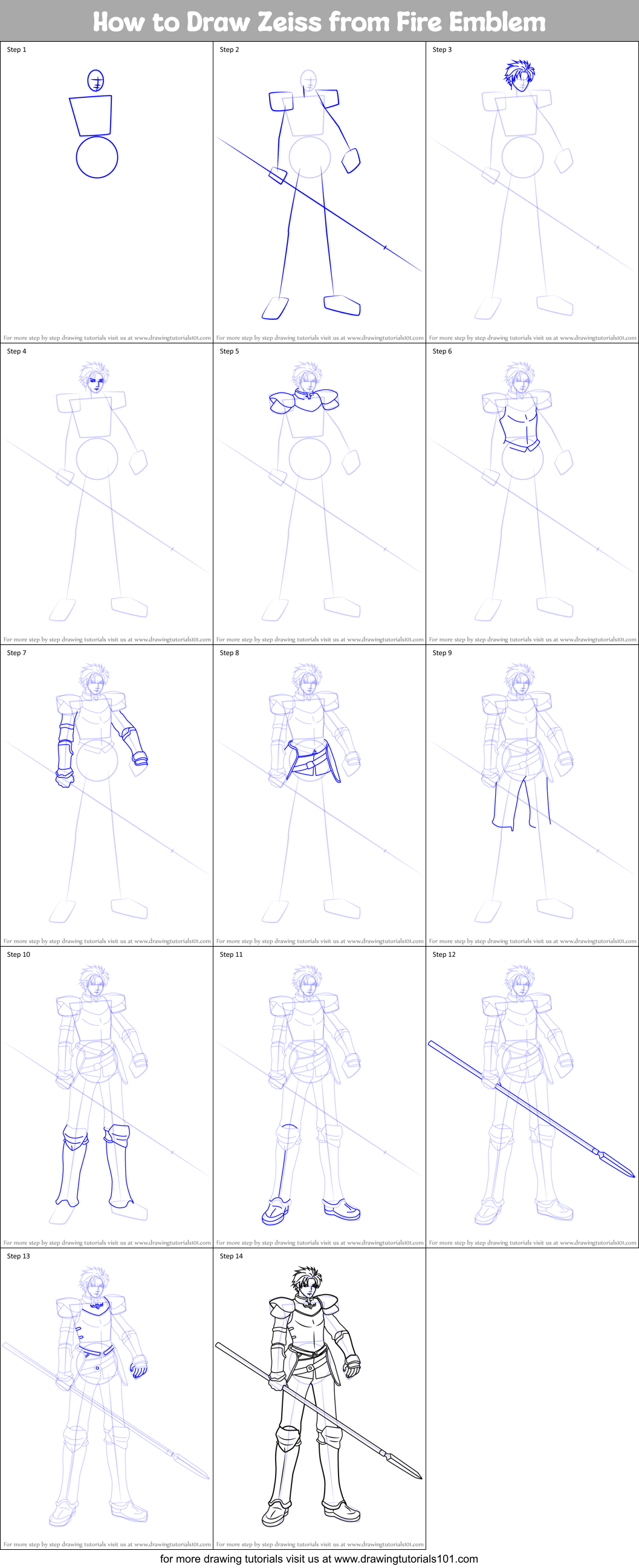 How to Draw Zeiss from Fire Emblem printable step by step drawing sheet ...