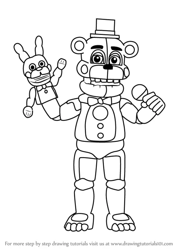 Learn How To Draw Funtime Freddy From Five Nights At Freddy's (five 