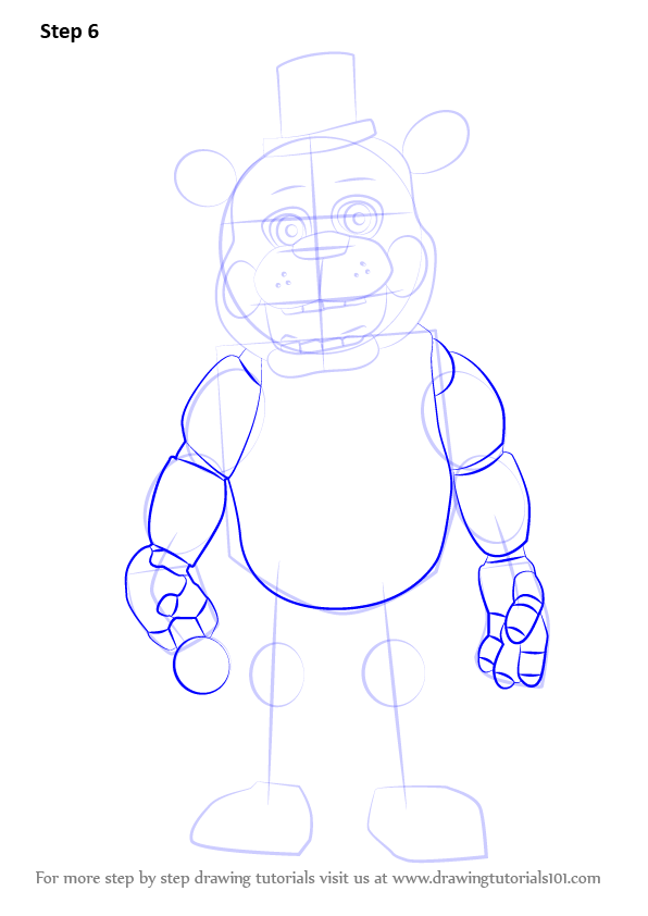 Learn How to Draw Toy Freddy Fazbear from Five Nights at Freddy's (Five