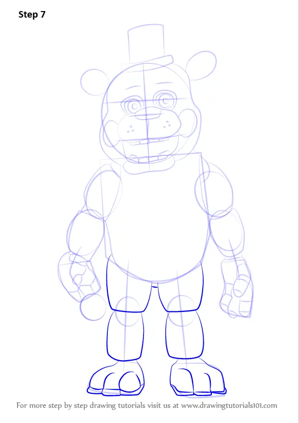 Step by Step How to Draw Toy Freddy Fazbear from Five Nights at Freddy ...