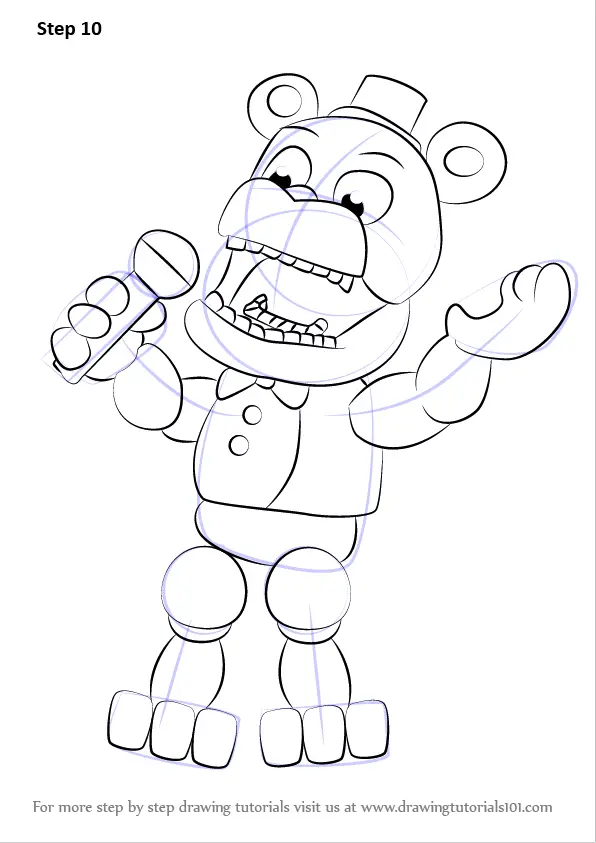 Learn How to Draw Withered Freddy from Five Nights at Freddy's (Five