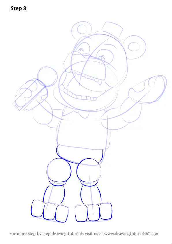 Step by Step How to Draw Withered Freddy from Five Nights at Freddy's ...