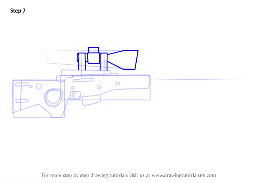 Learn How To Draw Bolt Action Sniper Rifle From Fortnite Fortnite Step By Step Drawing Tutorials 9151