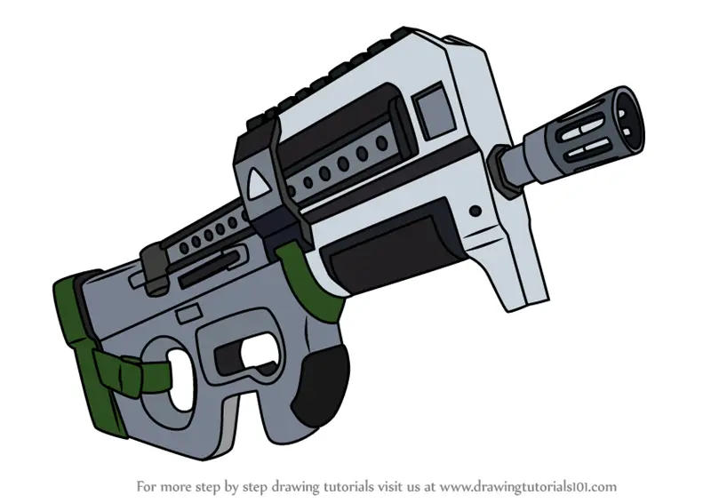 Learn How to Draw Compact SMG from Fortnite (Fortnite) Step by Step