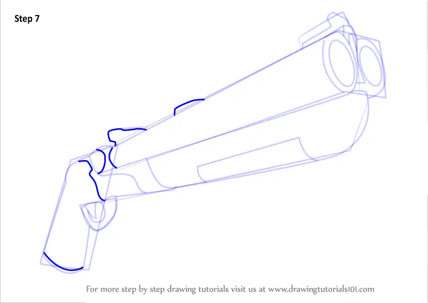how to draw a double barrel shotgun