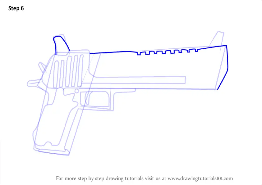 Step By Step How To Draw Hand Cannon From Fortnite