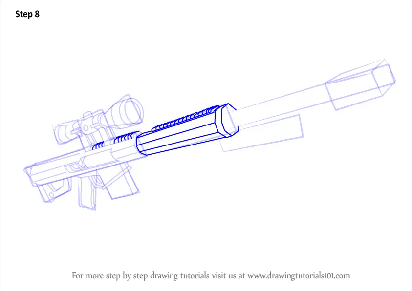 Learn How to Draw Heavy Sniper Rifle from Fortnite (Fortnite) Step by ...