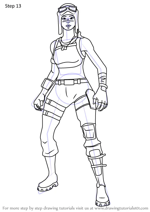 Step by Step How to Draw Renegade Raider from Fortnite ...