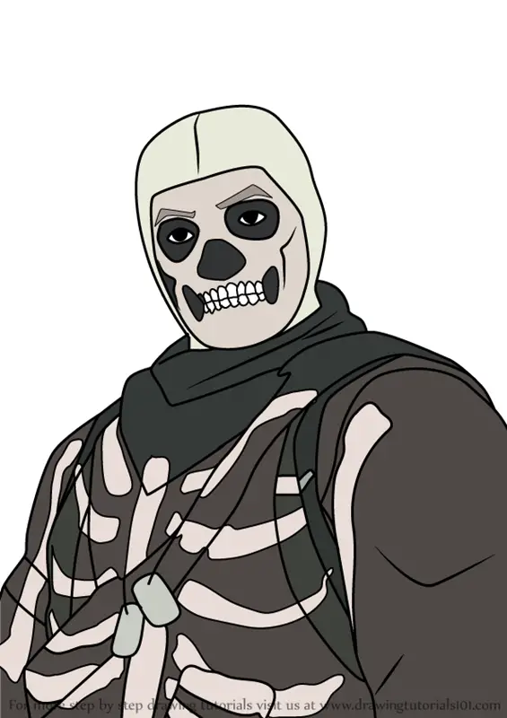 How to Draw Skull Trooper Jonesy from Fortnite (Fortnite) Step by Step