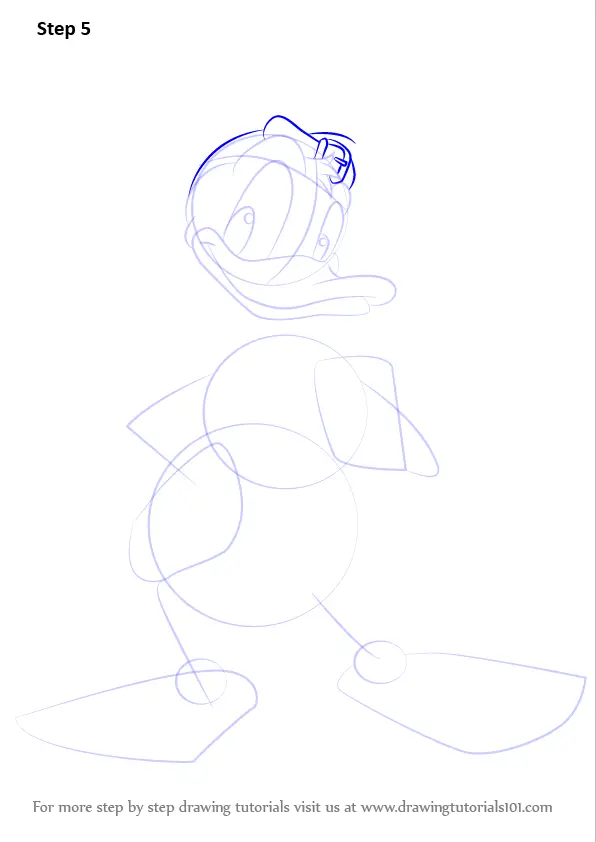 Learn How to Draw Donald Duck from Kingdom Hearts (Kingdom Hearts) Step ...