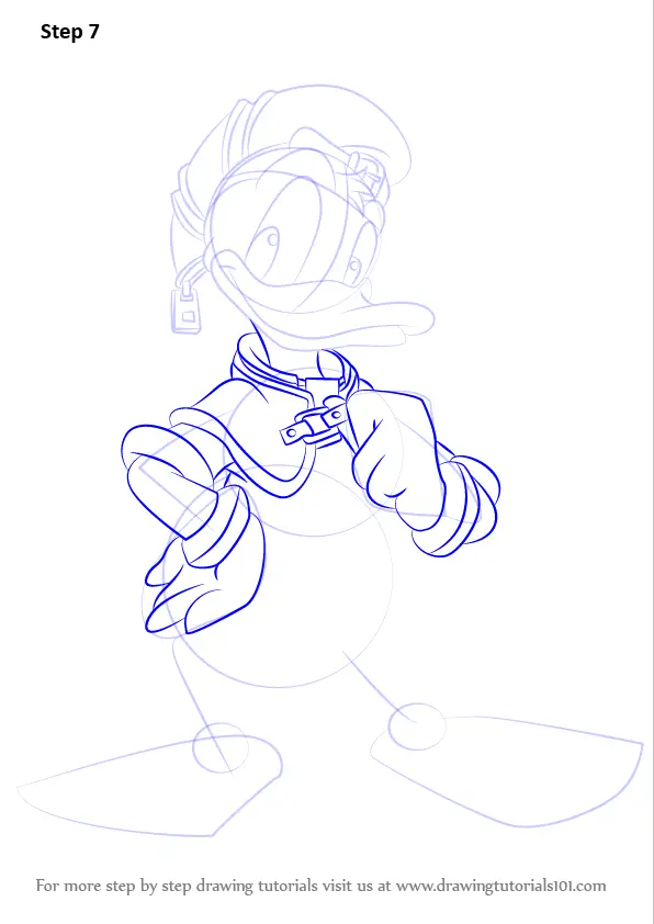 Learn How to Draw Donald Duck from Kingdom Hearts (Kingdom Hearts) Step