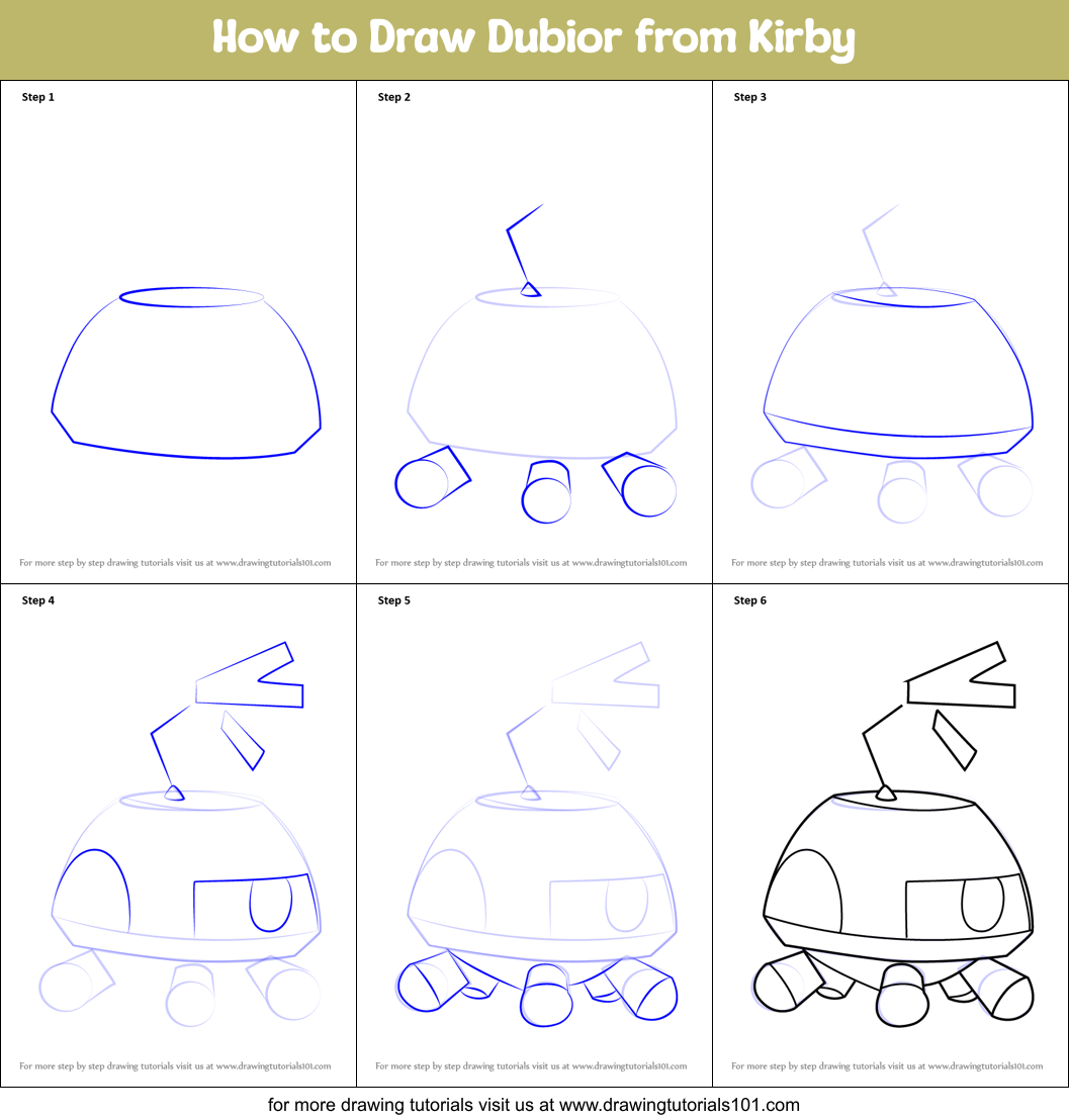 How To Draw Dubior From Kirby Printable Step By Step Drawing Sheet 