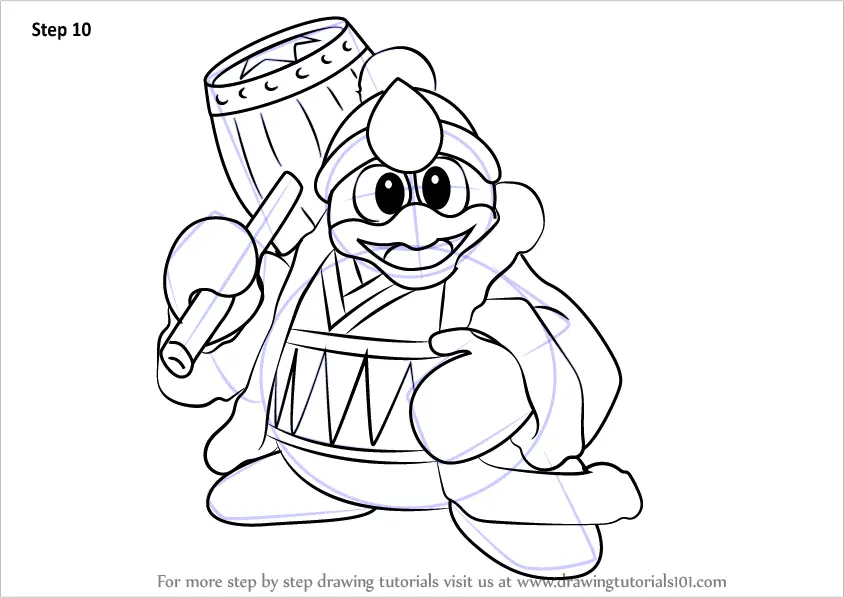 Learn How to Draw King Dedede from Kirby (Kirby) Step by Step : Drawing