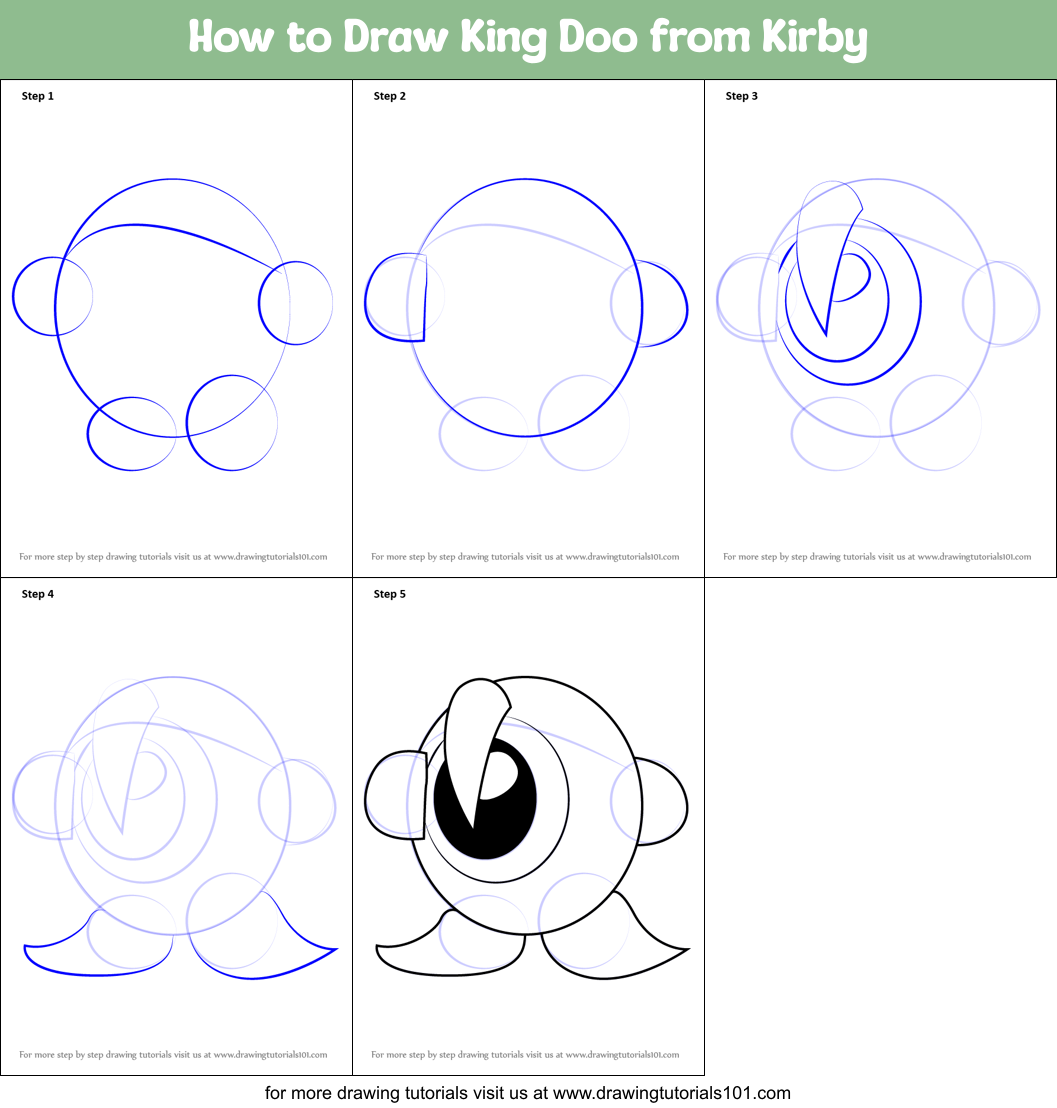 How to Draw King Doo from Kirby printable step by step drawing sheet ...