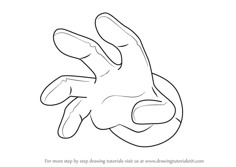 Learn How to Draw Master Hand from Kirby (Kirby) Step by Step : Drawing ...