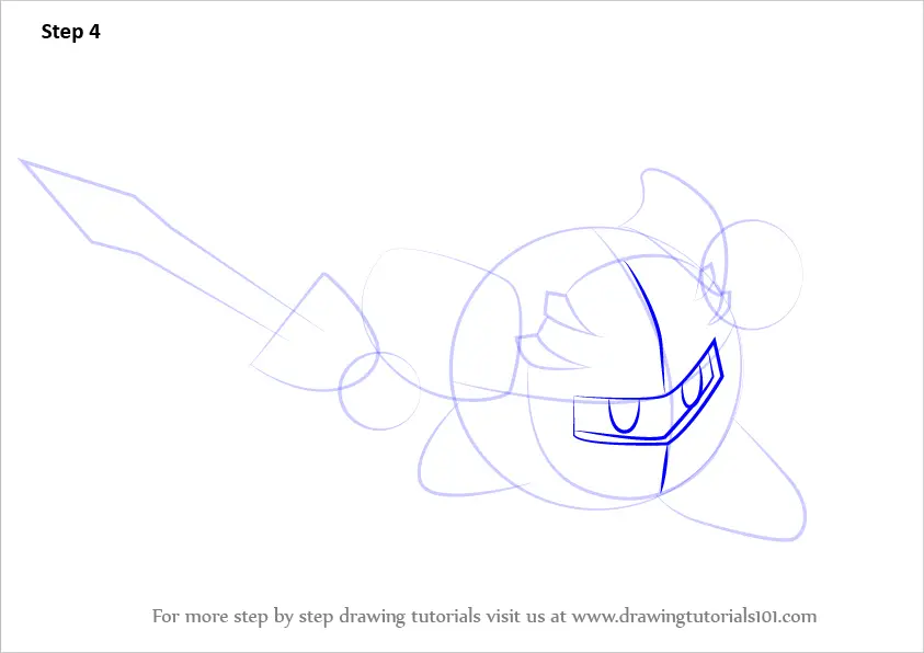 How to Draw Meta Knight from Kirby (Kirby) Step by Step