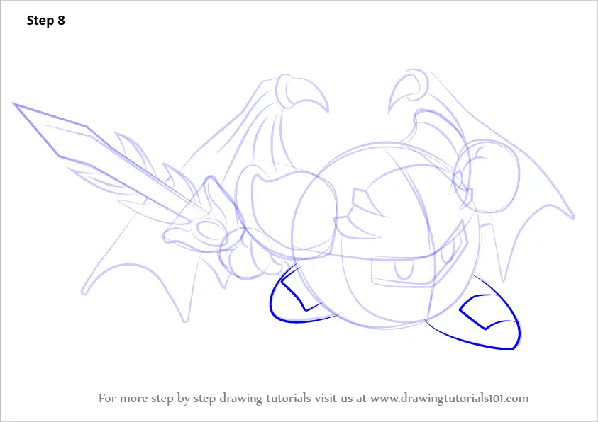 Learn How to Draw Meta Knight from Kirby (Kirby) Step by Step Drawing