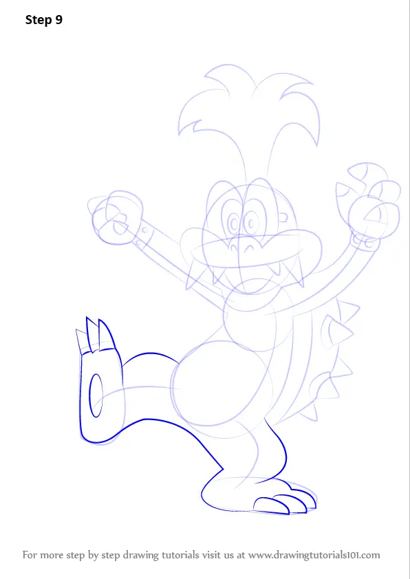 Step by Step How to Draw Iggy Koopa from Koopalings