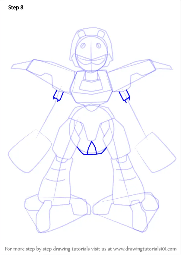 Step by Step How to Draw Attack-Tyrano from Medabots ...