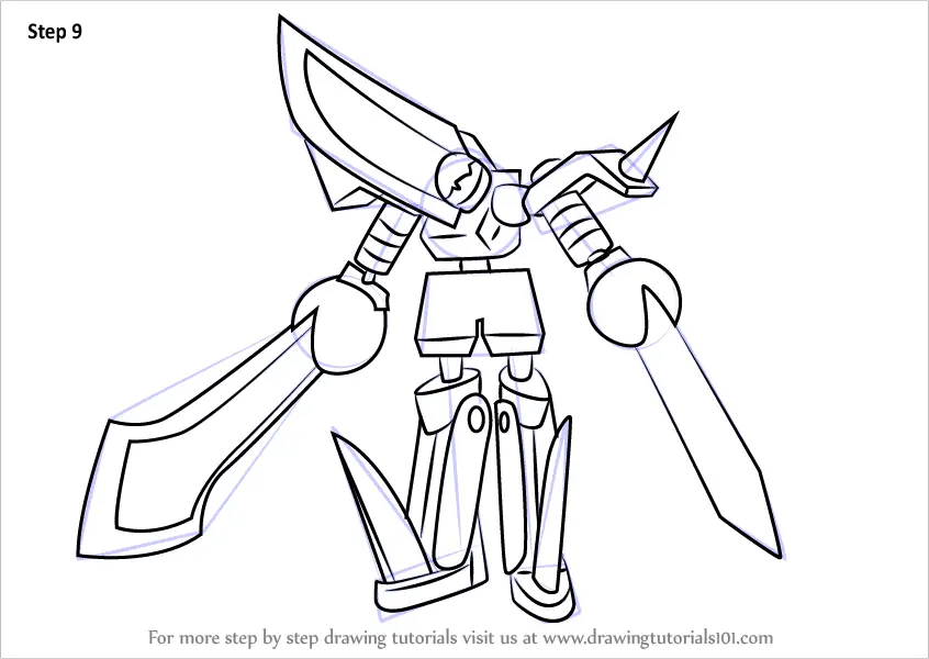 Step by Step How to Draw Cutter from Medabots