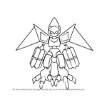 How to Draw Flyfalcon from Medabots