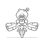 How to Draw One-Wheel from Medabots