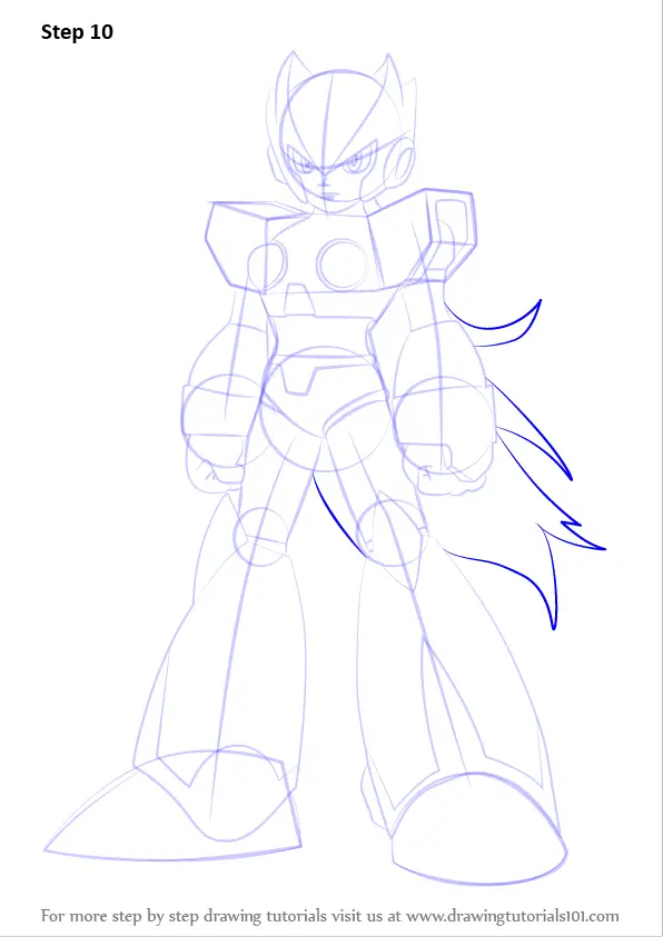 Learn How to Draw Zero from Mega Man Zero (Mega Man Zero) Step by Step