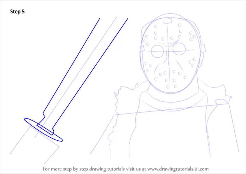 Step by Step How to Draw Jason Voorhees from Mortal Kombat X