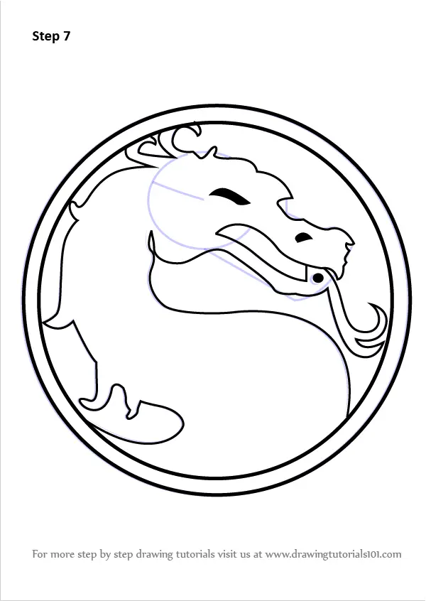 Step by Step How to Draw Mortal Kombat Logo