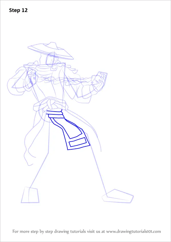 Step By Step How To Draw Raiden From Mortal Kombat 9351