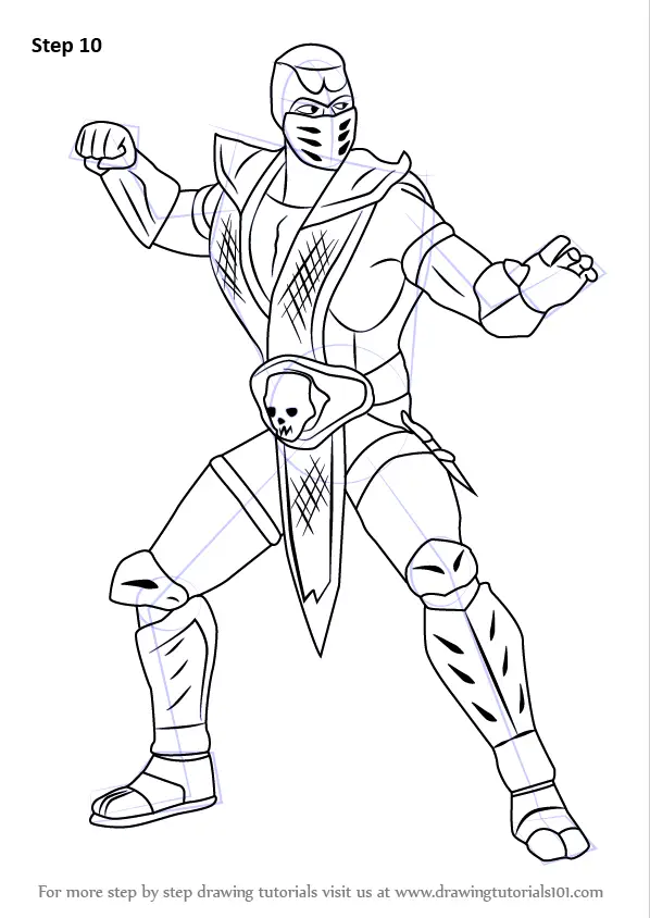 Learn How to Draw Scorpion from Mortal Kombat (Mortal Kombat) Step by