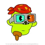 How to Draw Mr. Mushy Peas from Moshi Monsters