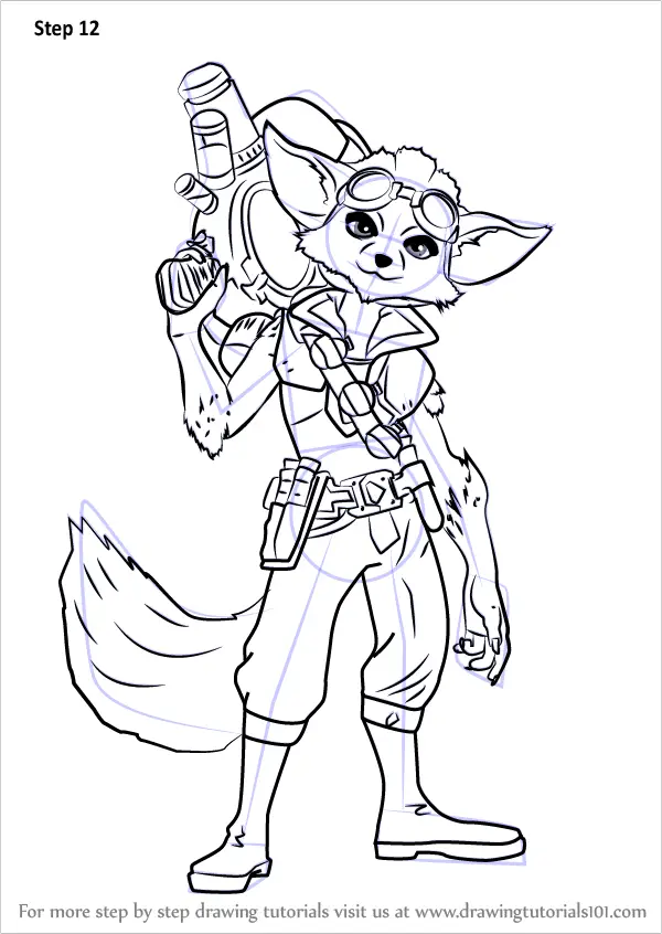 Step by Step How to Draw Pip from Paladins : DrawingTutorials101.com