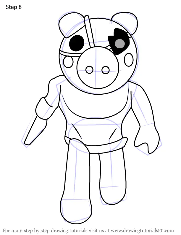 Learn How to Draw Robby from Piggy (Piggy) Step by Step : Drawing Tutorials