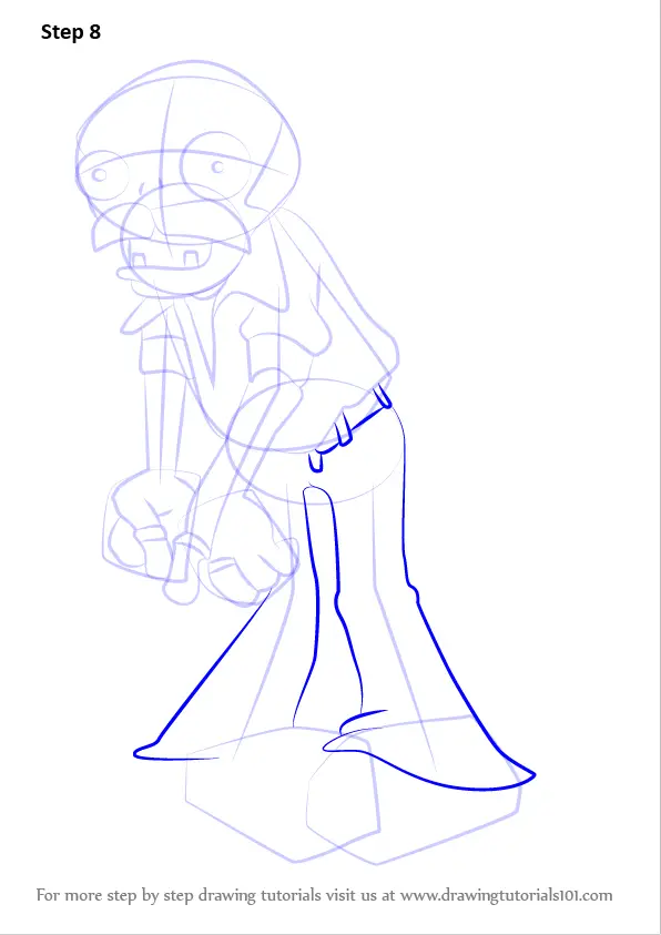 Step by Step How to Draw Backup Dancer from Plants vs. Zombies ...